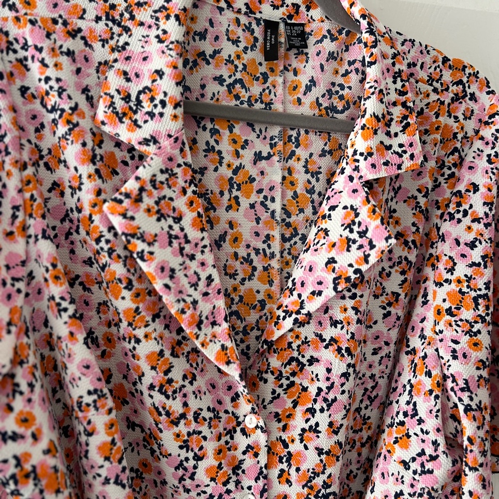 Vero Moda Pink and Orange Floral Dress - Picture 3 of 5